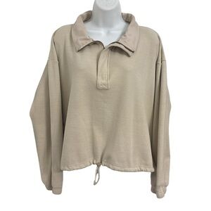 Avalanche Light Tan Pullover 1/4 Zipper Sweatshirt Size XL